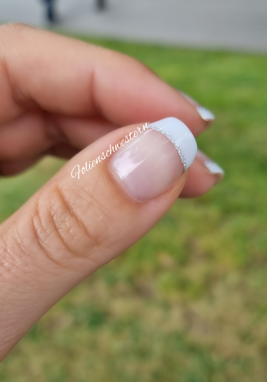 Exclusive - White Glitter French Tips T6816 - LIMITED!