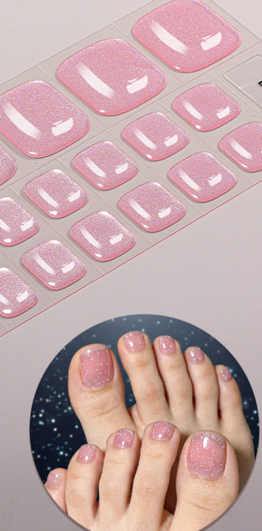 Fußfolien FF106 - Rose Glitter Kiss - UV Free & No Top Coat!