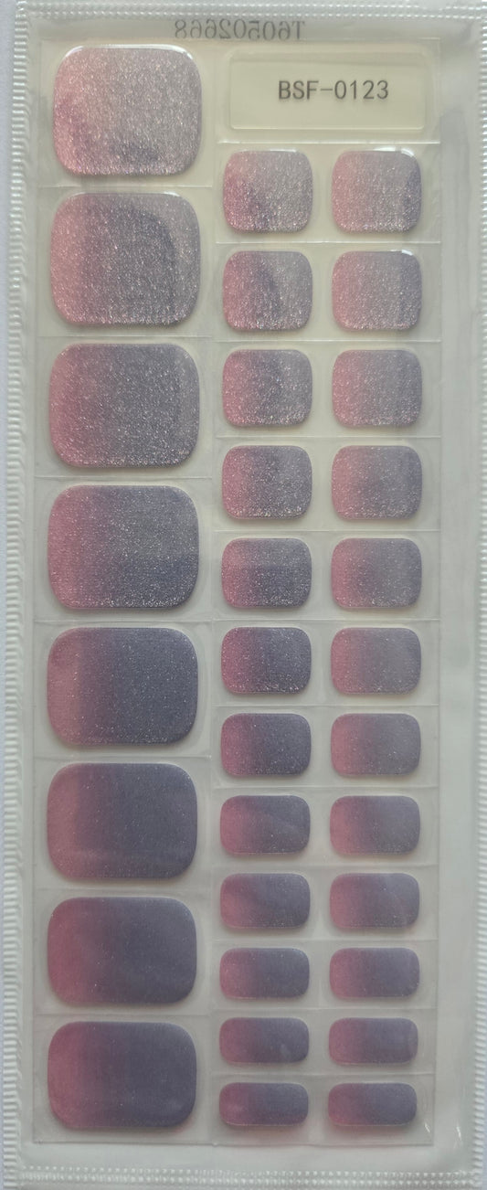 Fußfolien FF 0123 - Bubblegum Glitter - UV Free & No Top Coat!
