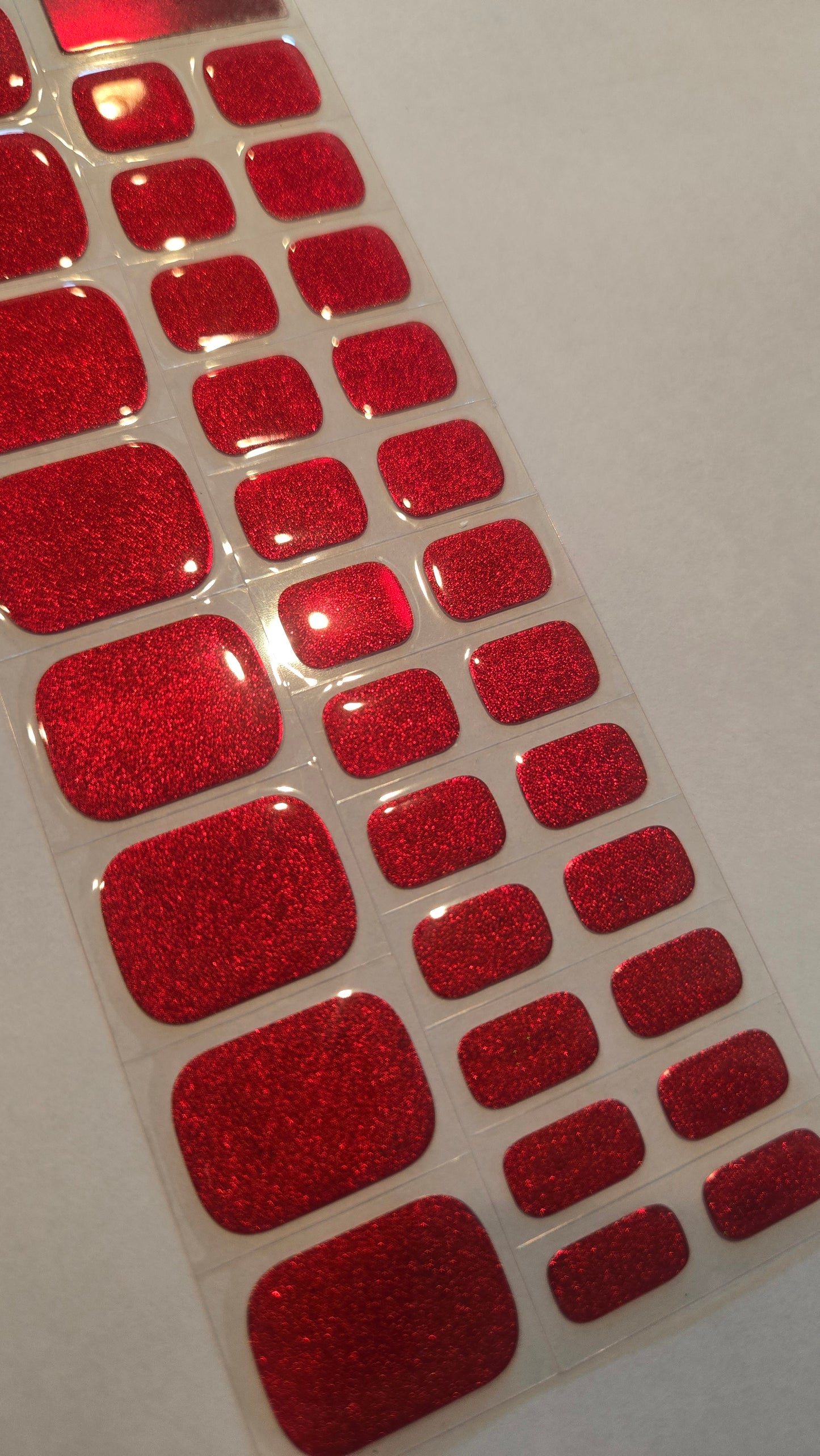 Fußfolien FF112 - Red Glitter - UV Free & No Top Coat!