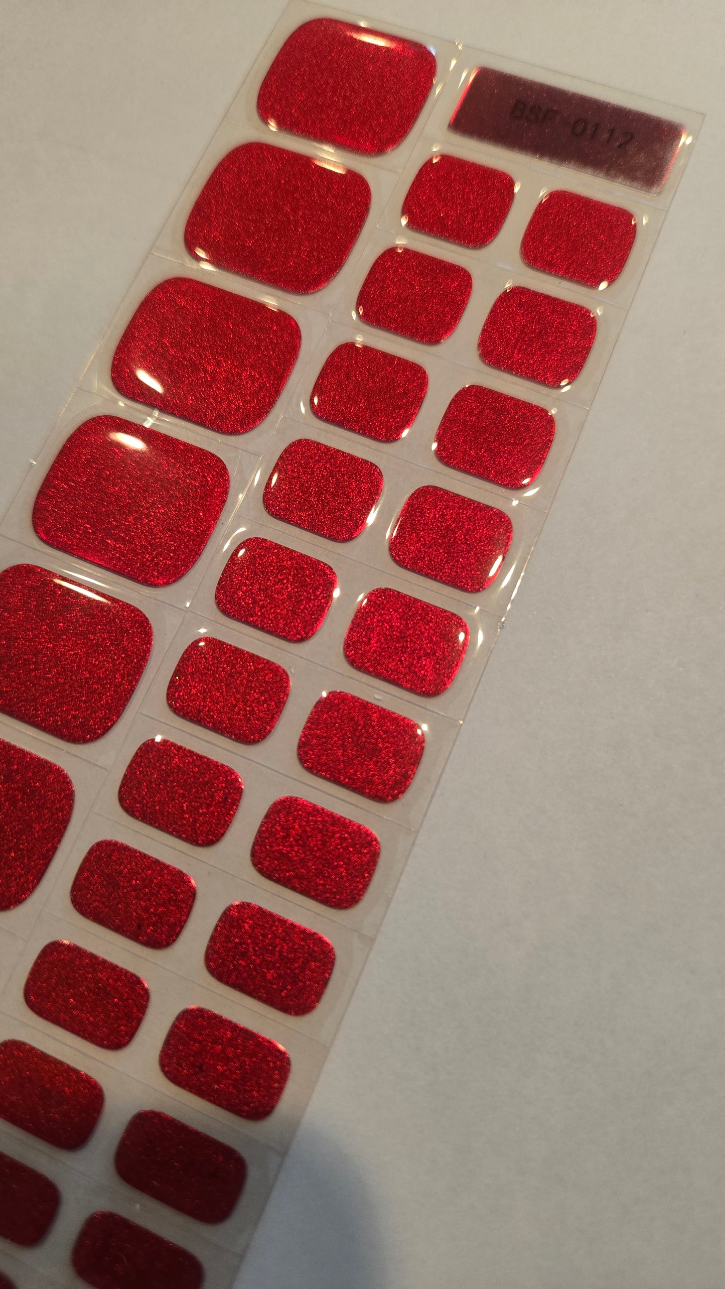Fußfolien FF112 - Red Glitter - UV Free & No Top Coat!