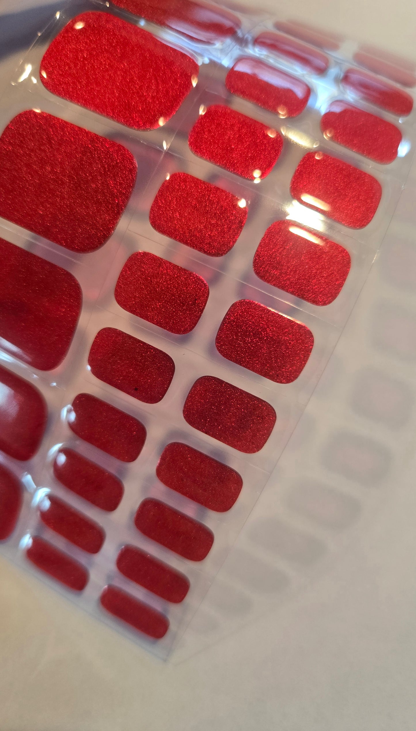 Fußfolien FF112 - Red Glitter - UV Free & No Top Coat!
