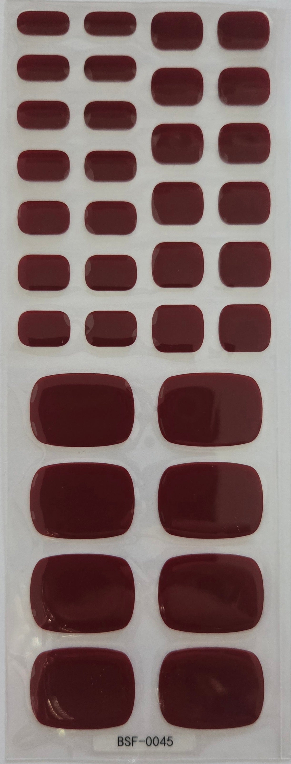 Fußfolien FF45 - Dark Red - UV Free & No Top Coat!