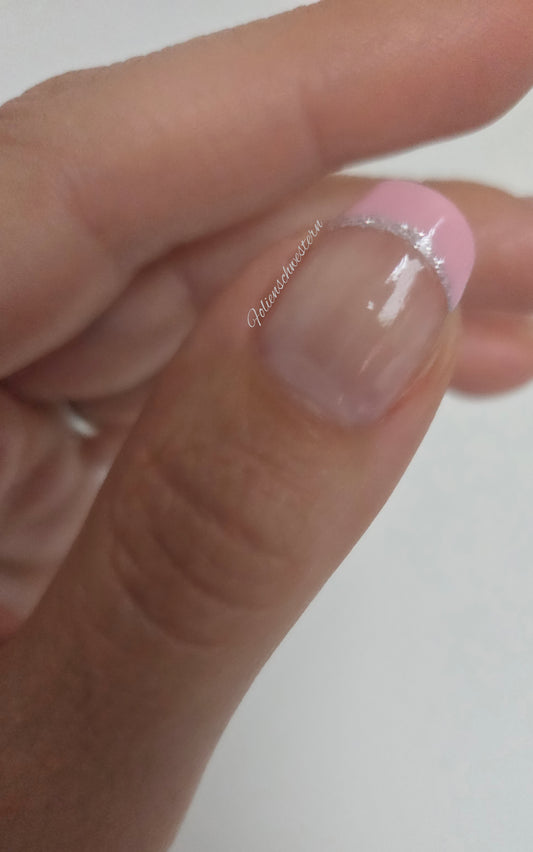 Exclusive - Rose Glitter French Tips T6815 -  LIMITED!