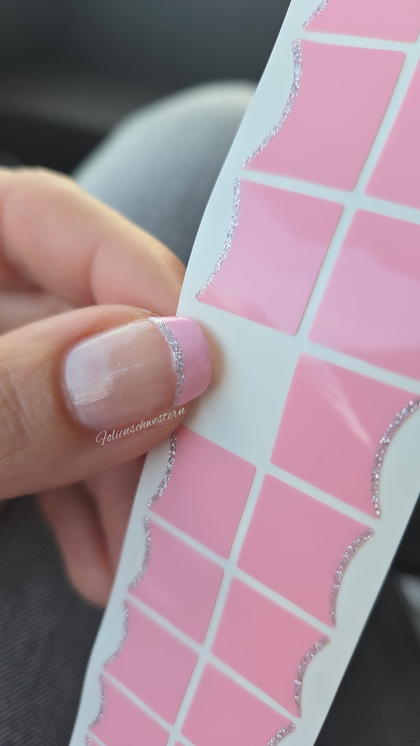 Exclusive - Rose Glitter French Tips T6815 -  LIMITED!