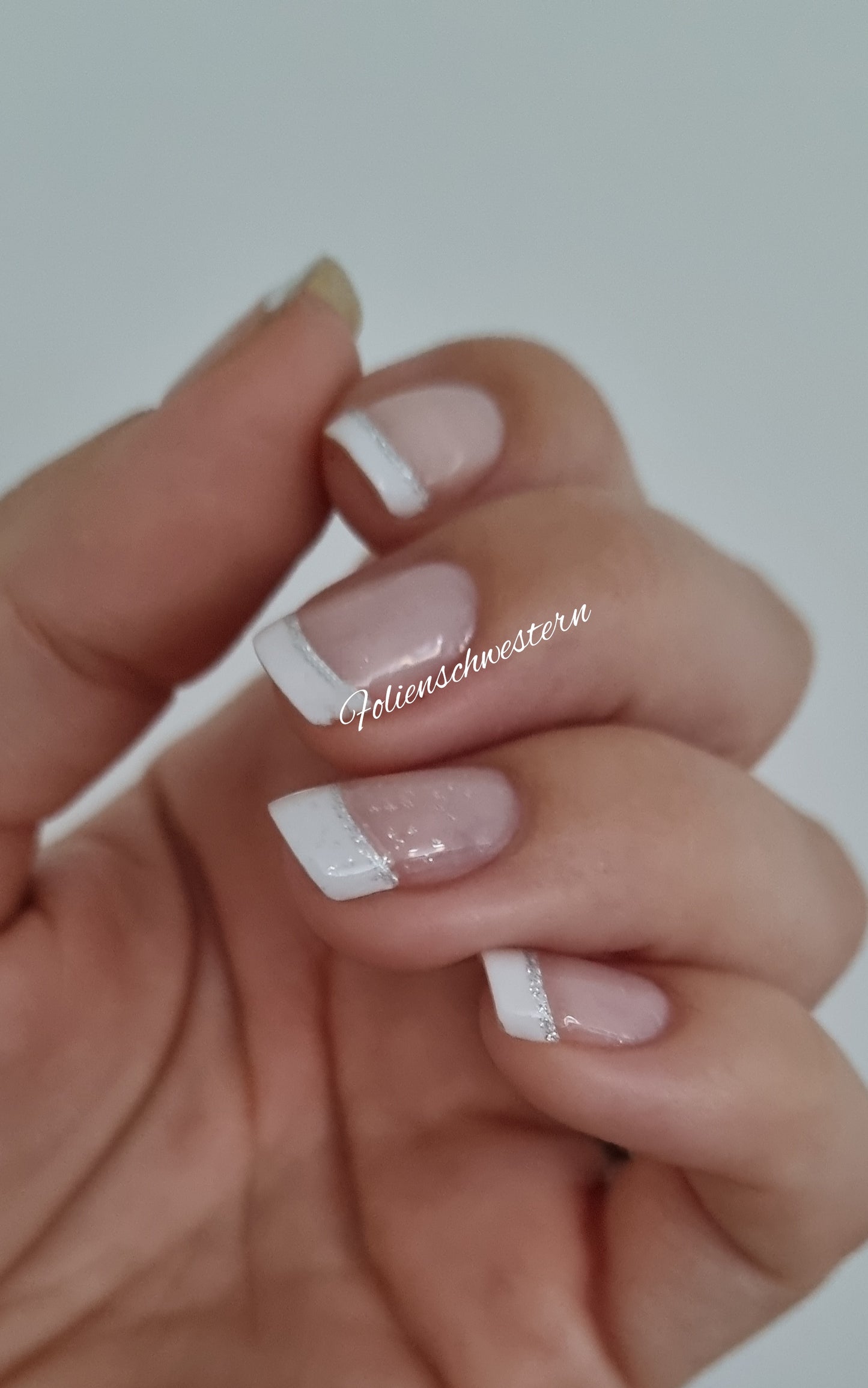 Exclusive - White Glitter French Tips T6816 -  LIMITED!