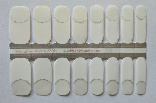 Exclusive - Silver Glitter French (teils transparent) S6709 -  LIMITED!