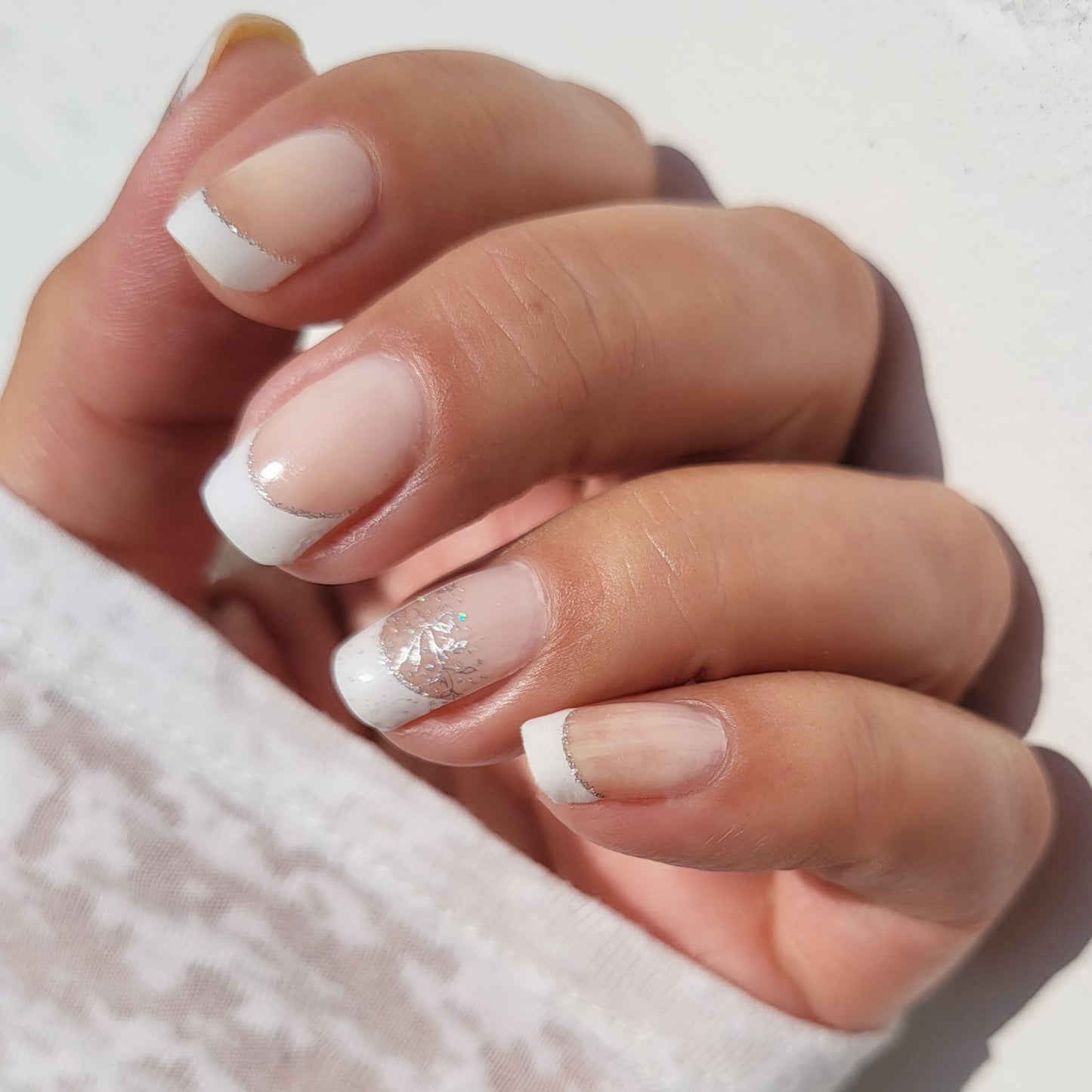 Exclusive - Silver Glitter French (teils transparent) S6709 -  LIMITED!