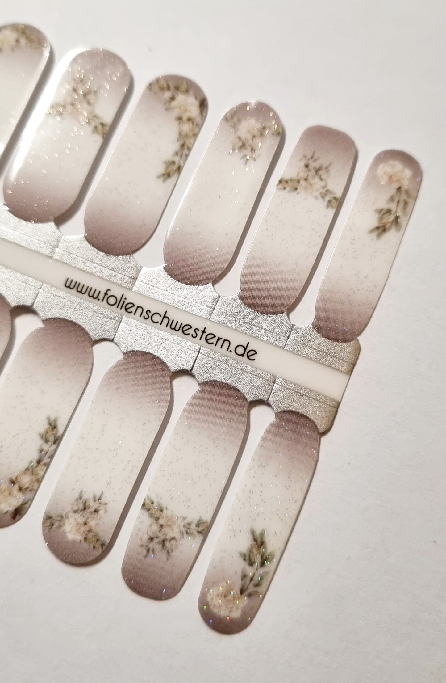 Exclusive - White roses glitter (transparent) S6350 - LIMITED!