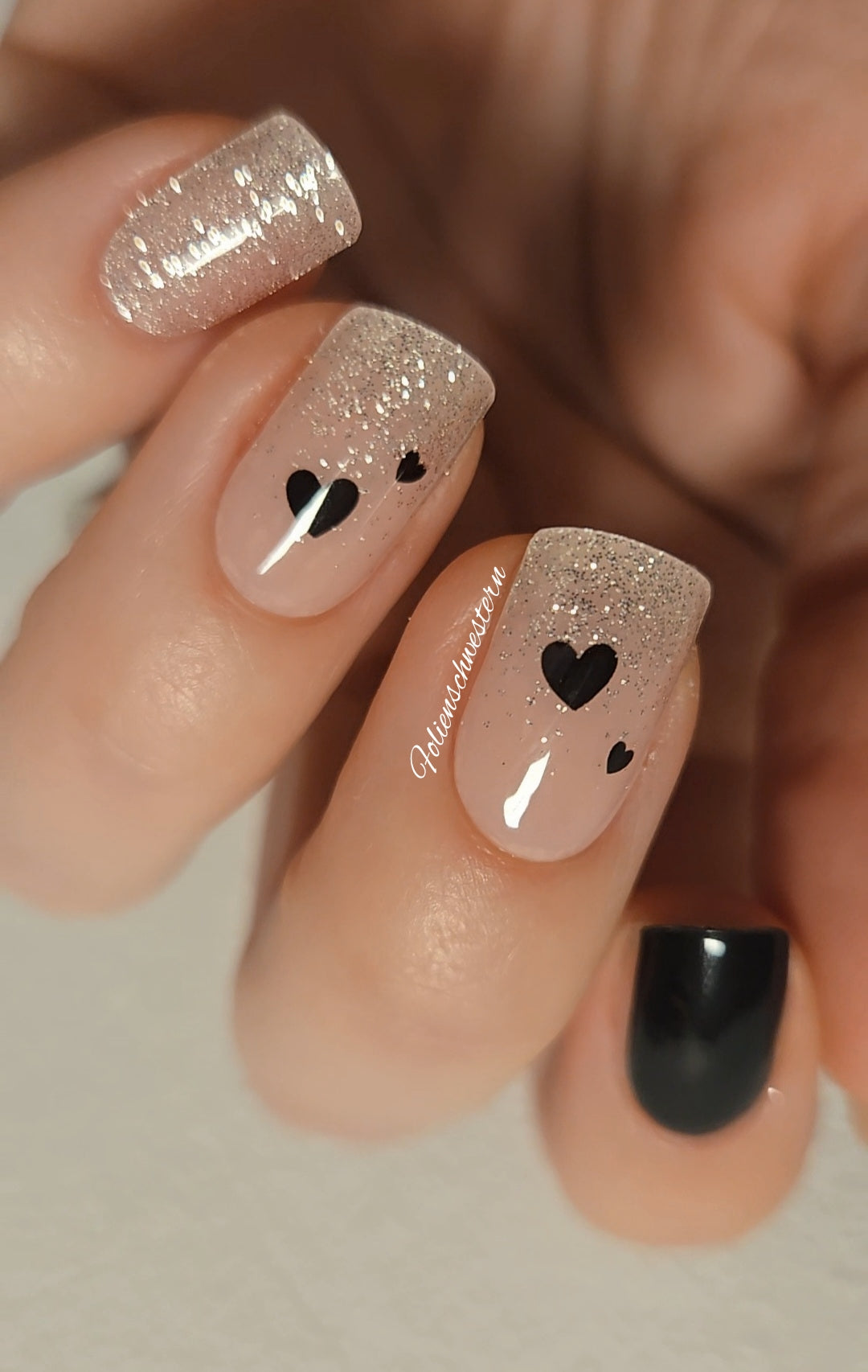 UV Gel Folien NG - Black Heart French - NG200516