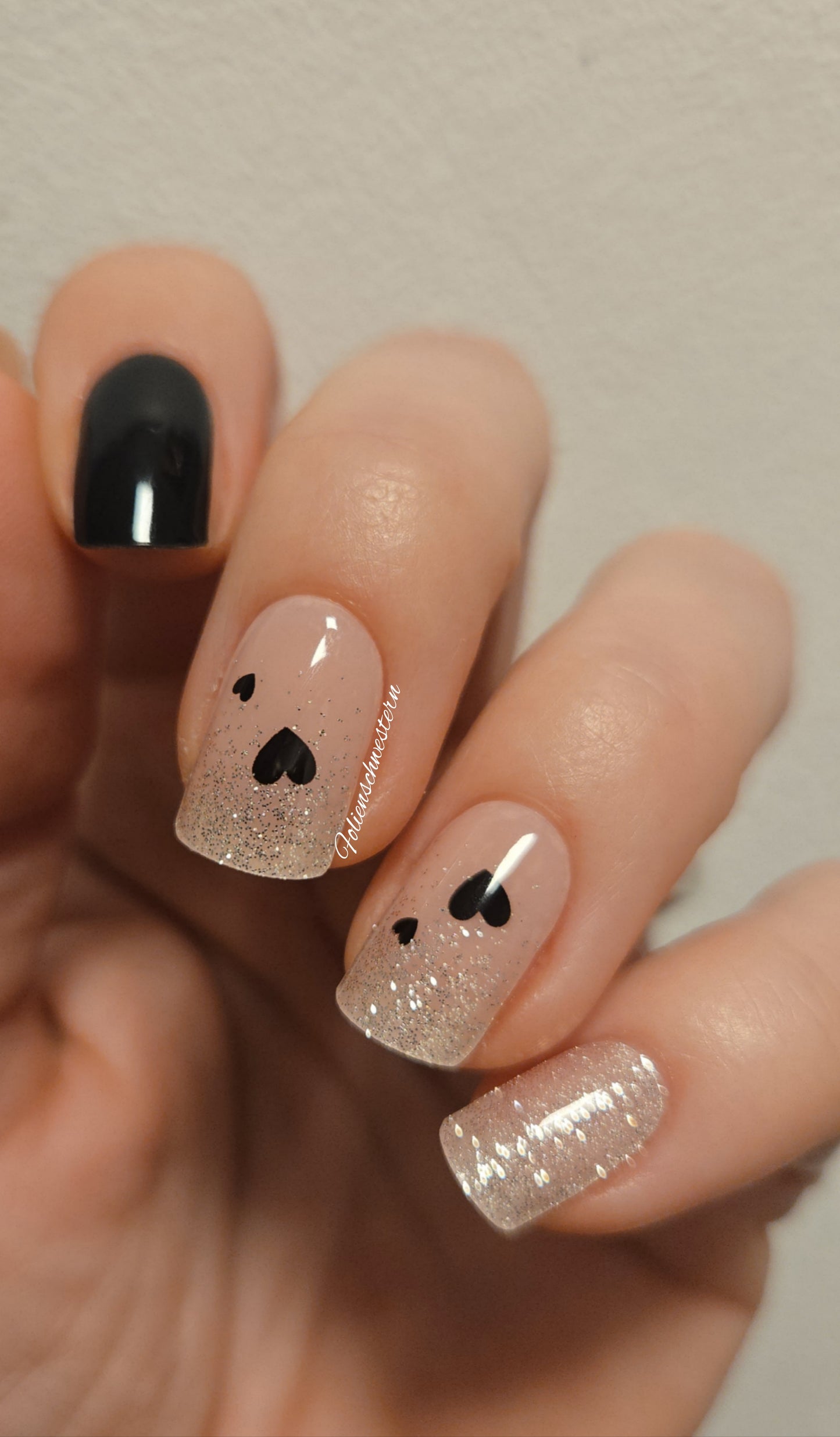 UV Gel Folien NG - Black Heart French - NG200516