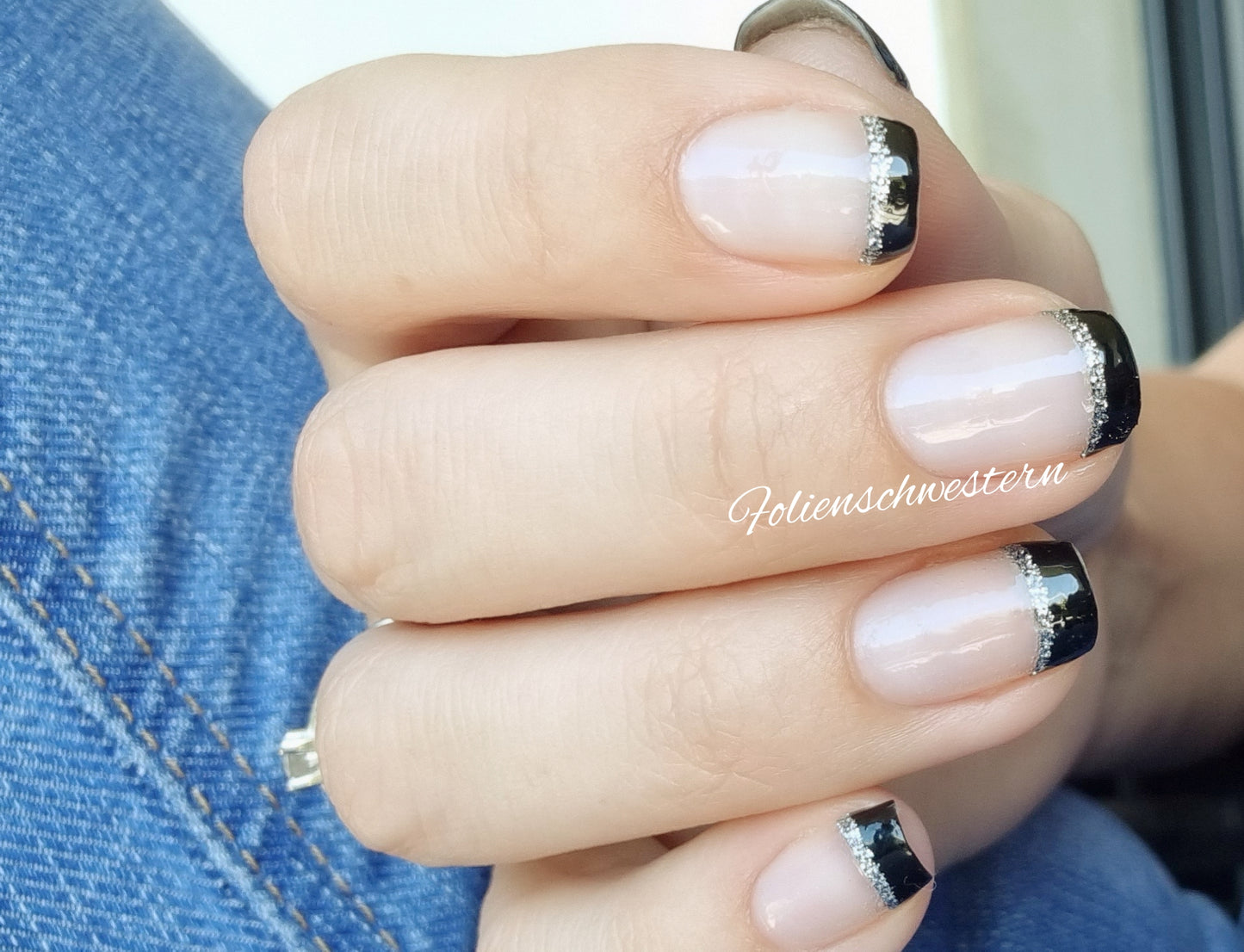 Exclusive - Black Glitter French Tips T6817 -  LIMITED!