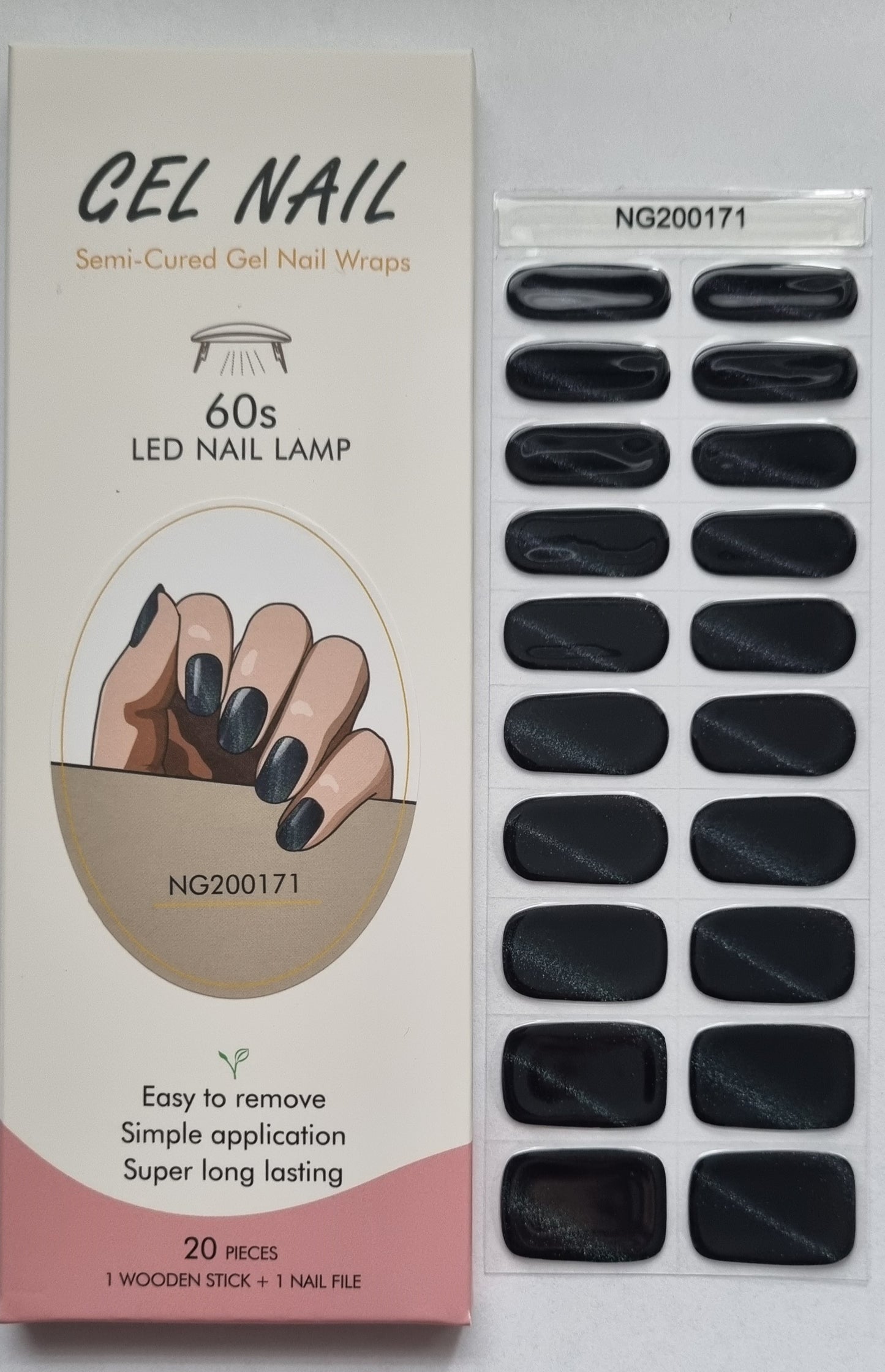 UV Gel Folien NG - Deep Blue/Black Cat Eye Glitter NG200171