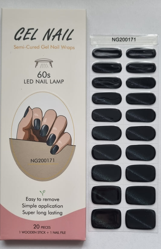 UV Gel Folien NG - Deep Blue/Black Cat Eye Glitter NG200171