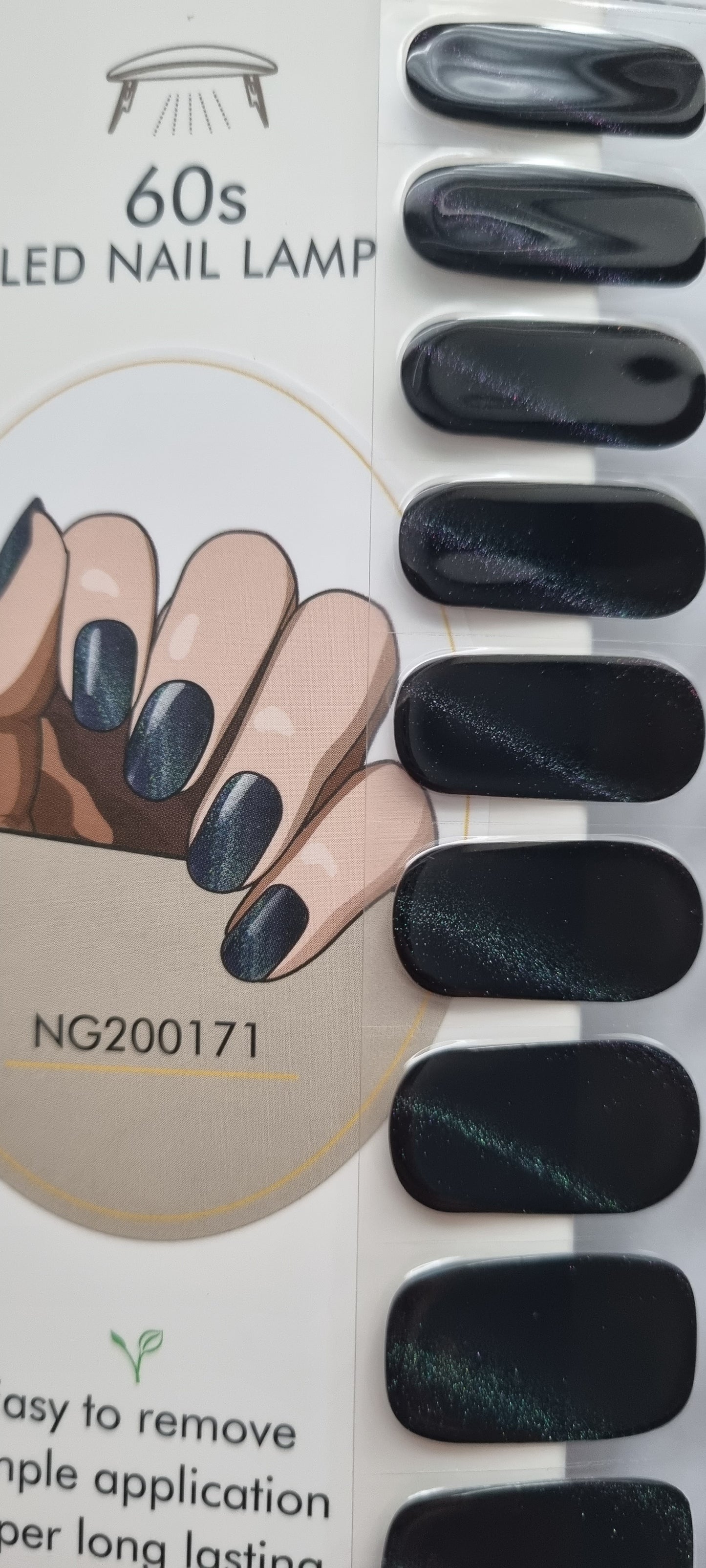 UV Gel Folien NG - Deep Blue/Black Cat Eye Glitter NG200171