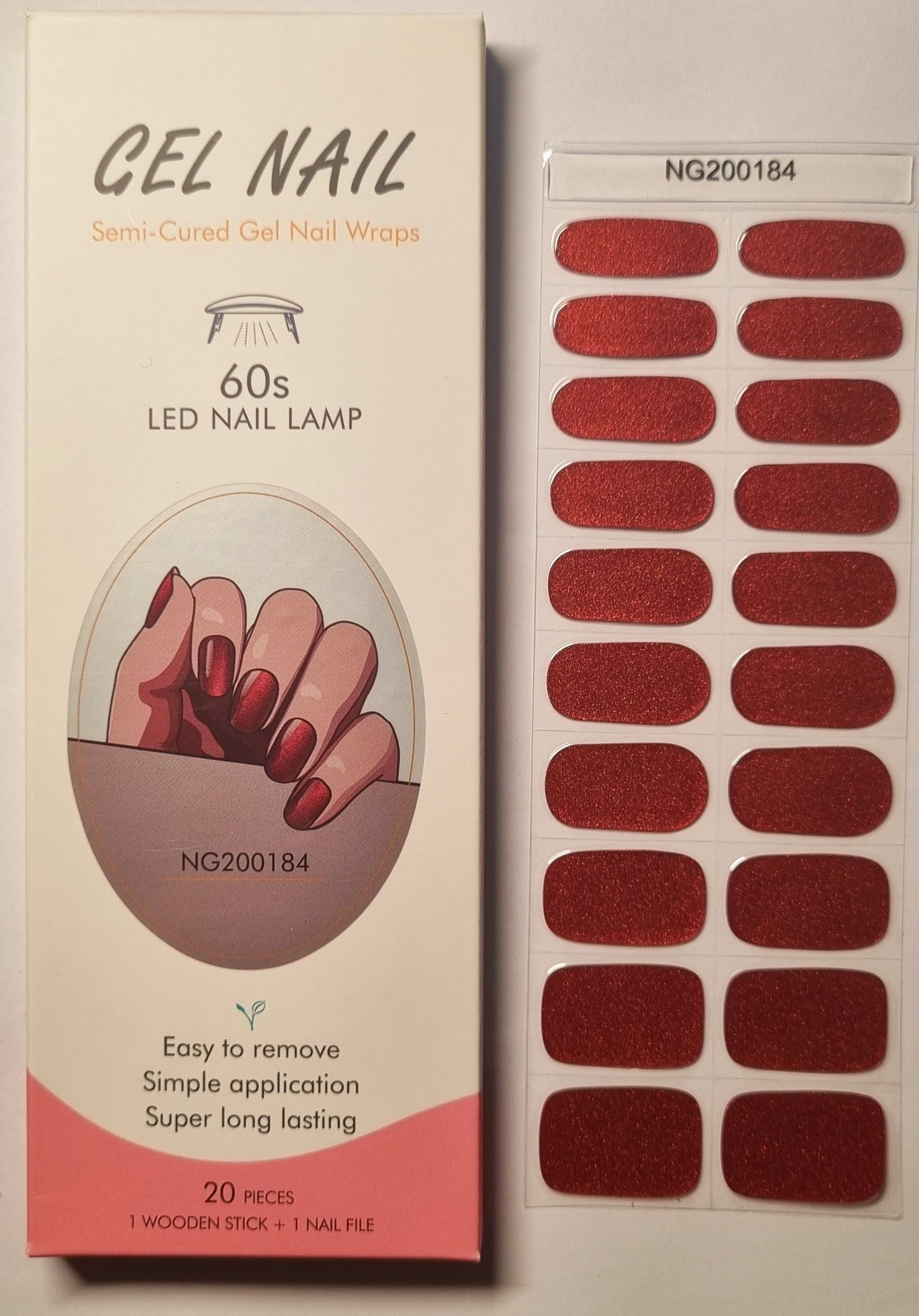 UV Gel Folien NG - Rusty Red Glitter NG200184
