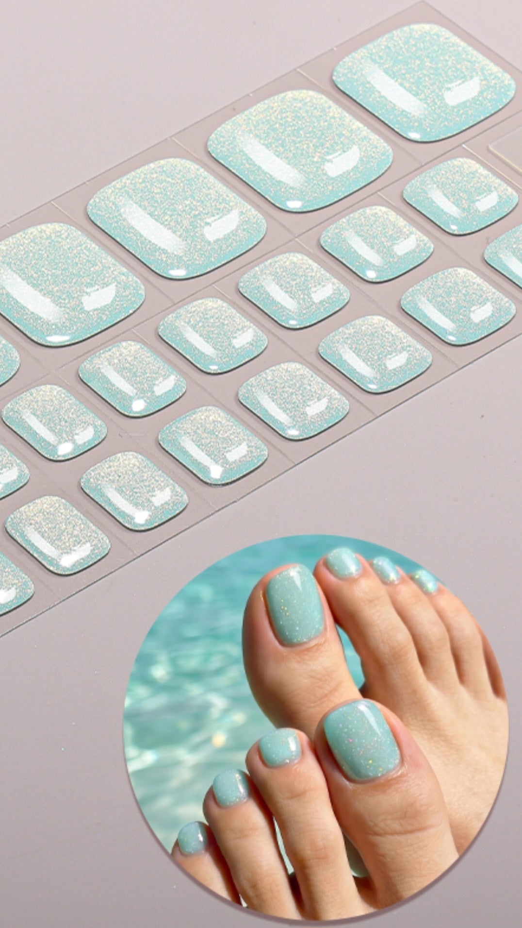 Fußfolien FF135 - Breeze Türkis - UV Free & No Top Coat!