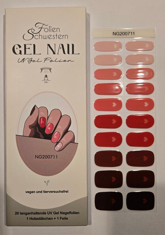 UV Gel Folien NG - Multicolor Heart NG200711