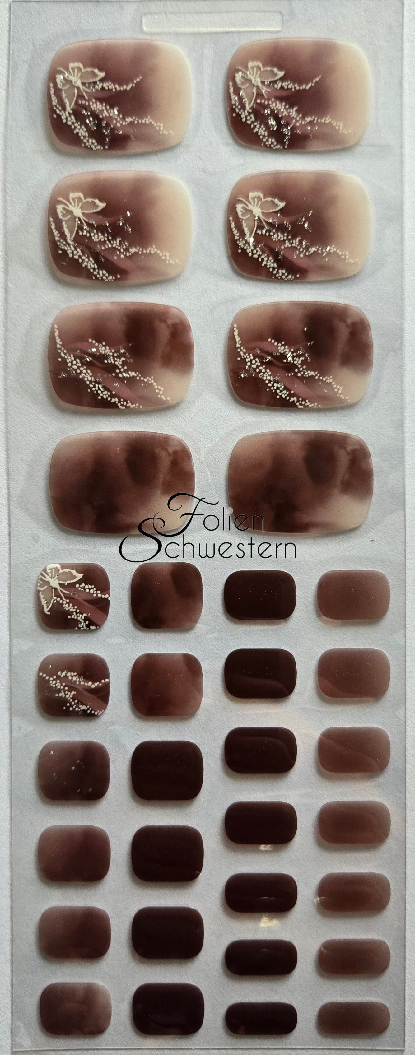 Fußfolien FF15 - Glitter Espresso - UV Free & No Top Coat!