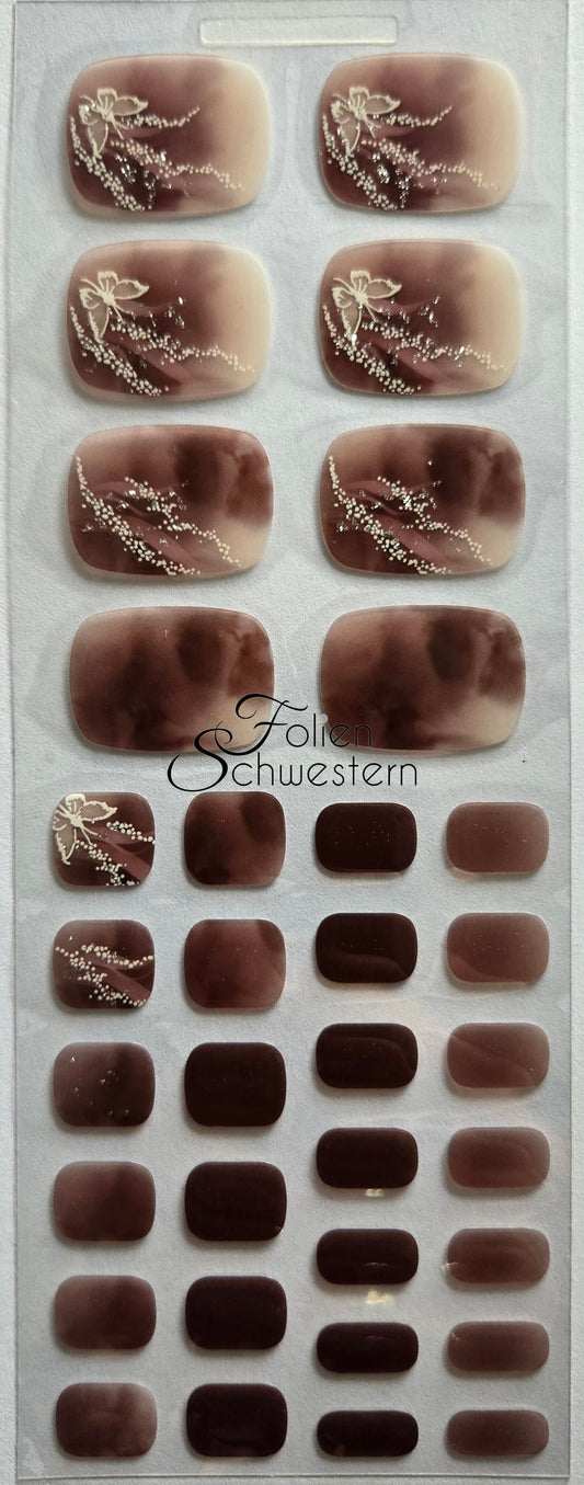 Fußfolien FF15 - Glitter Espresso - UV Free & No Top Coat!
