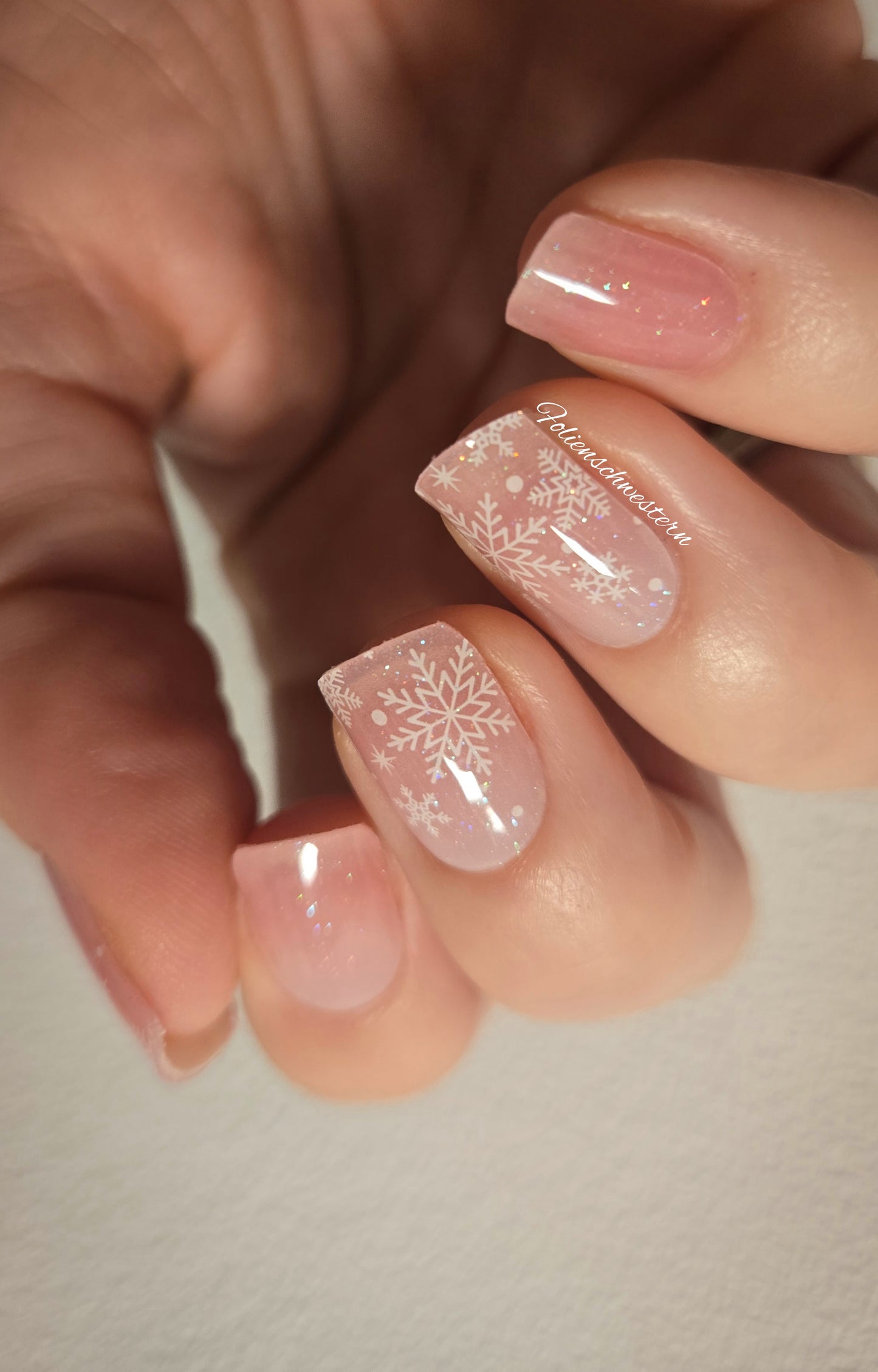 UV Gel Folien NG - Pink Boomer Snowflakes NG200591