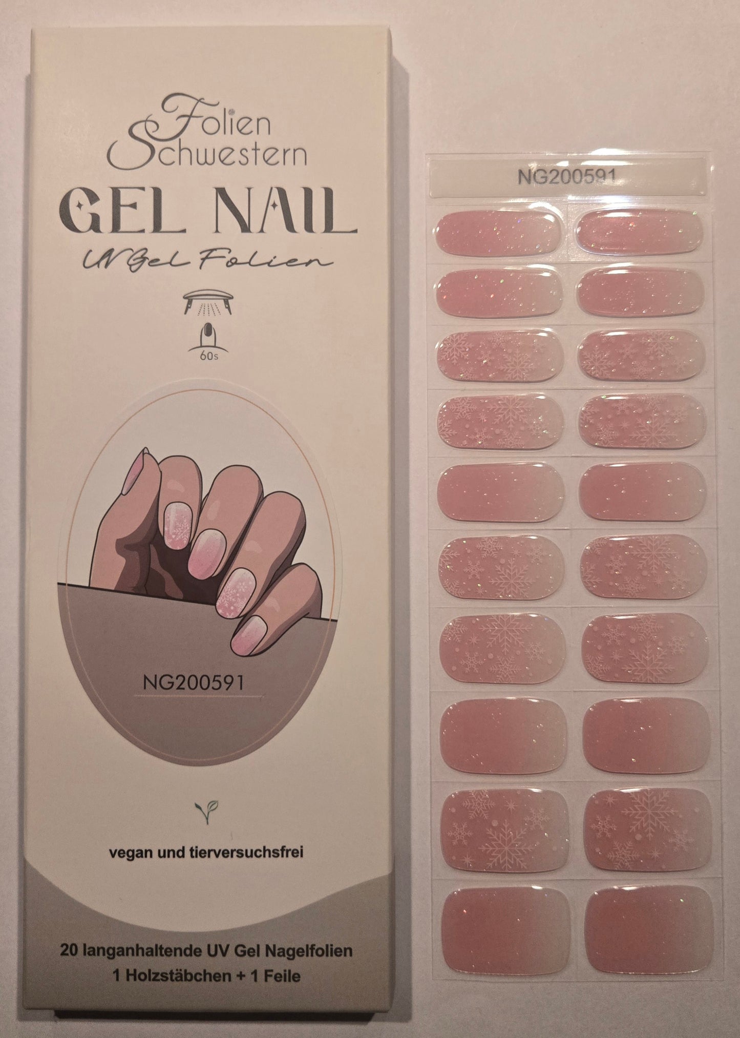UV Gel Folien NG - Pink Boomer Snowflakes NG200591