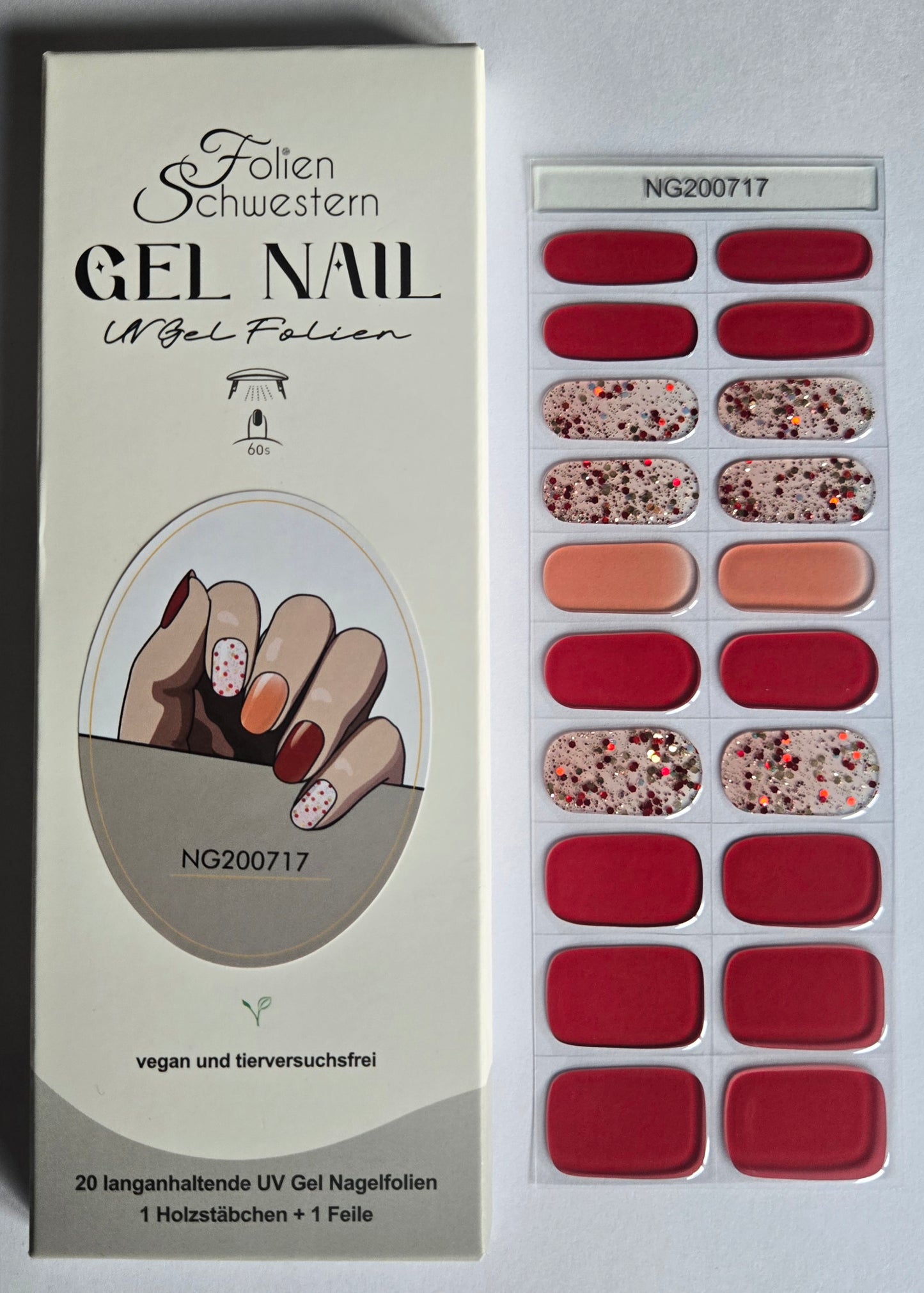 UV Gel Folien NG - Red Confetti - NG200717